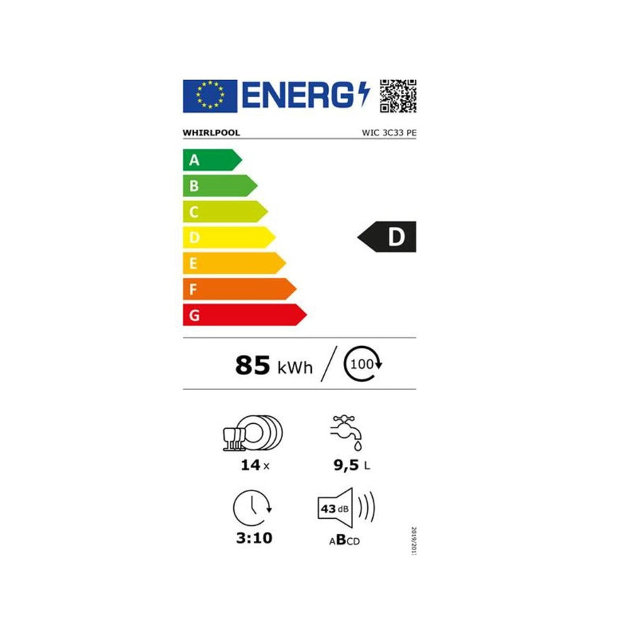 Lave-vaisselle Encastrable 14 couverts Neuf WHIRLPOOL WIC3C33PE