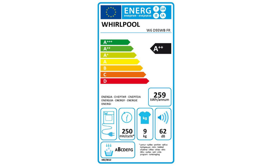 Seche-linge pompe à chaleur WHIRLPOOL W6D93WBFR