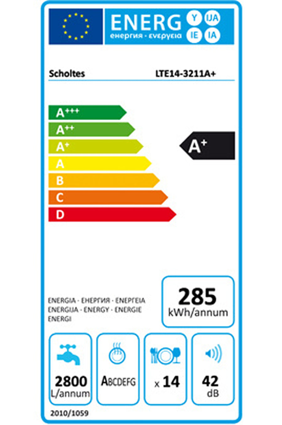 Lave-vaisselle encastrable SCHOLTES LTE143211A+