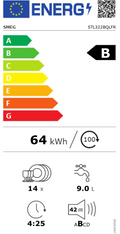 Lave-vaisselle Encastrable 14 couverts Reconditionné SMEG STL322BQLFR