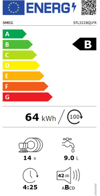 Lave-vaisselle Encastrable 14 couverts Reconditionné SMEG STL322BQLFR
