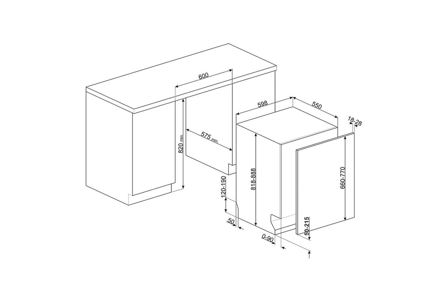 Lave-vaisselle Encastrable 14 couverts Reconditionné SMEG STL322BQLFR