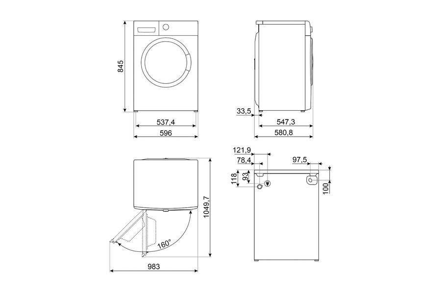Lave-linge hublot SMEG WNP84SEAIN
