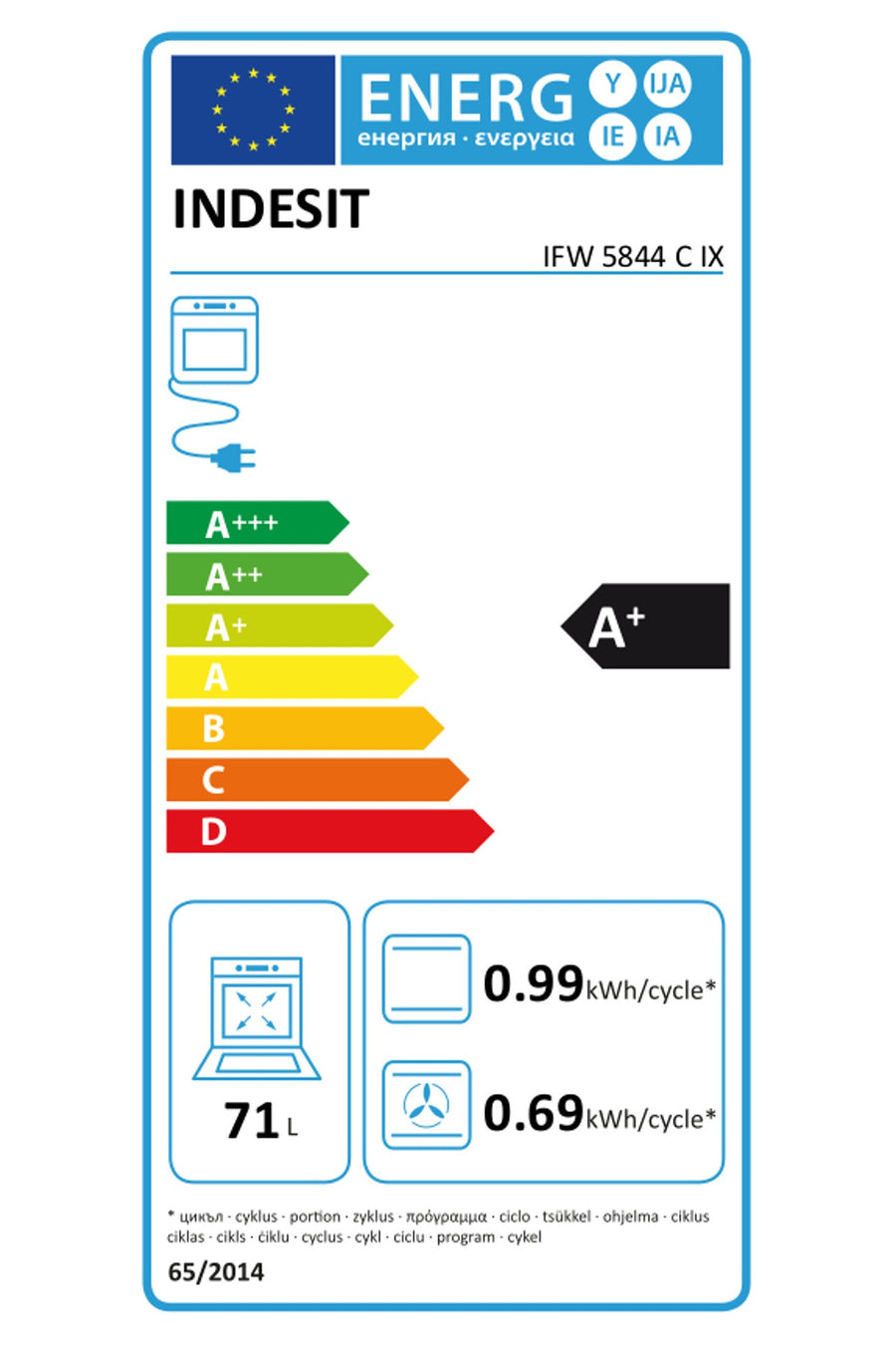 Four chaleur tournante INDESIT IFW 5844 C IX