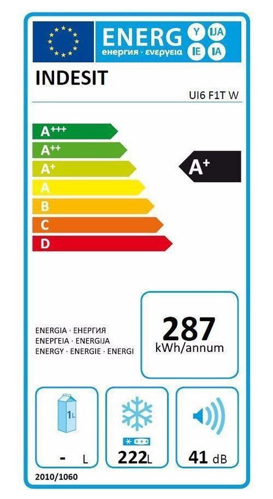 Congélateur armoire INDESIT UI6 F1T W