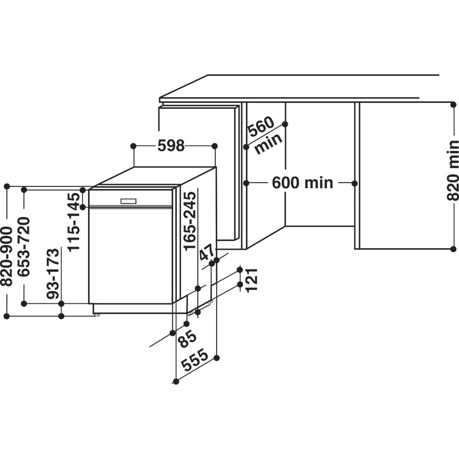 Lave-vaisselle encastrable HOTPOINT HBO 3C22 W X
