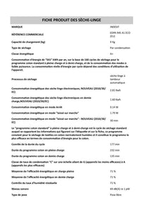 Seche-linge pompe à chaleur INDESIT EDPA945A1ECOEU