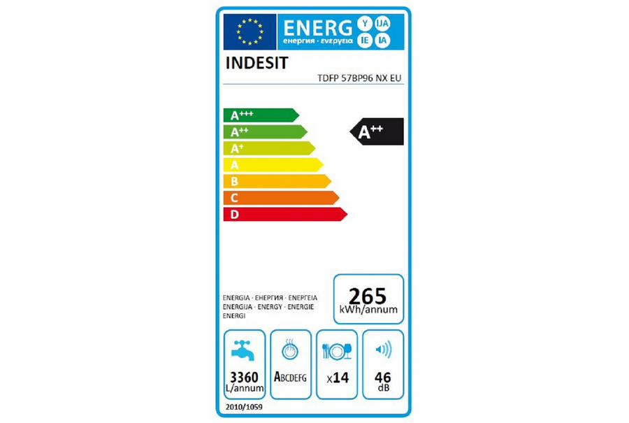 Lave-vaisselle pose libre INDESIT TDFP-57BP96-NX-EU