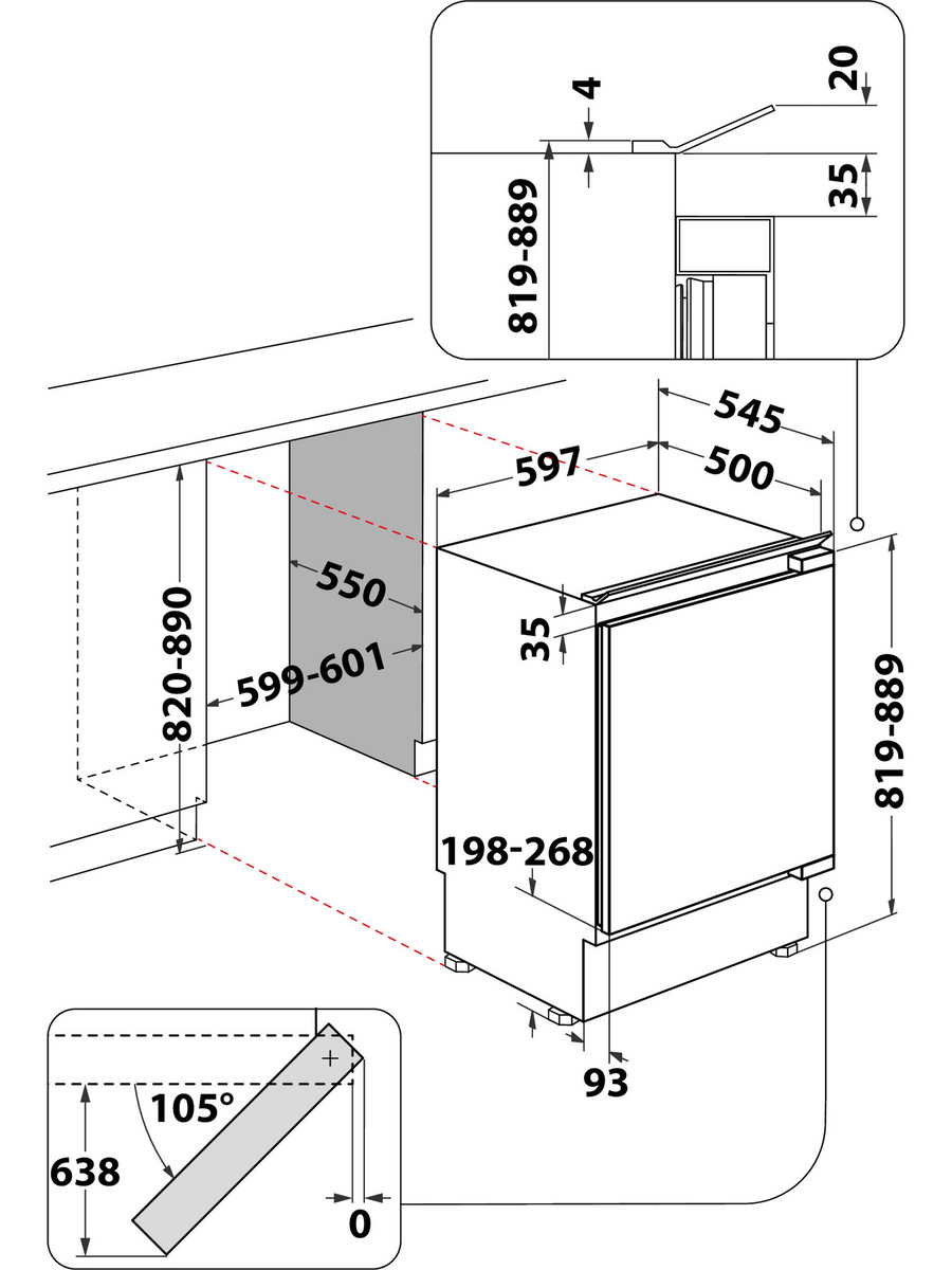 Réfrigérateur compact HOTPOINT BTS 1622/HA 1