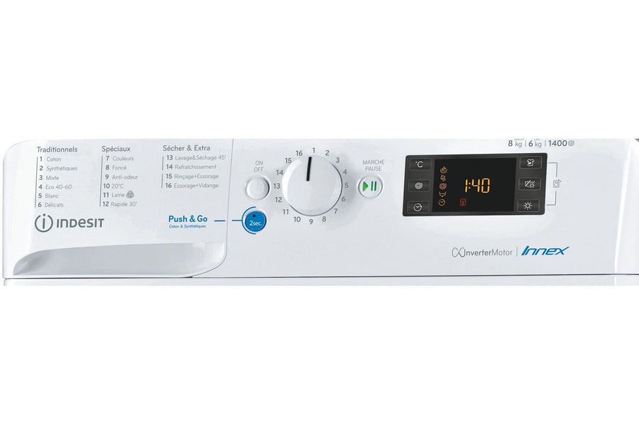 Lave-linge sechant INDESIT BDE861483XWFRN