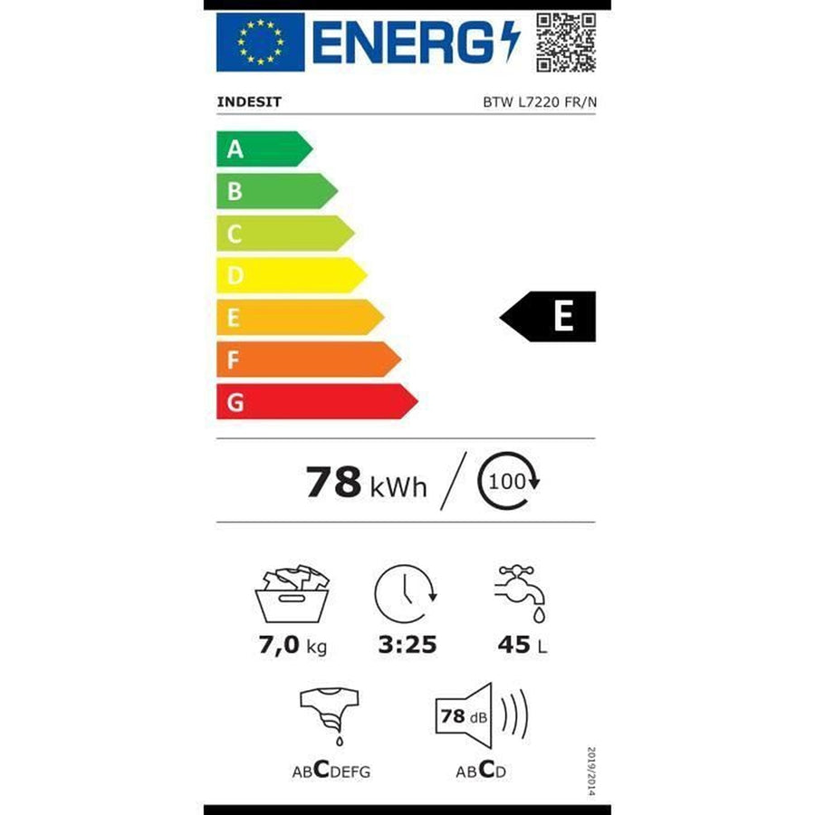 Lave-linge top INDESIT BTWL7220FR/N