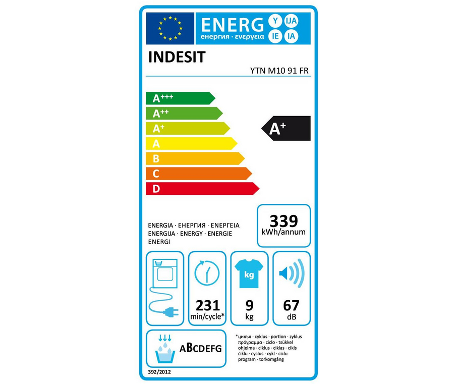 Seche-linge pompe à chaleur INDESIT YTNM1091FR