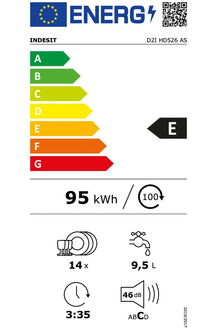 Lave-vaisselle encastrable INDESIT D2IHD526AS