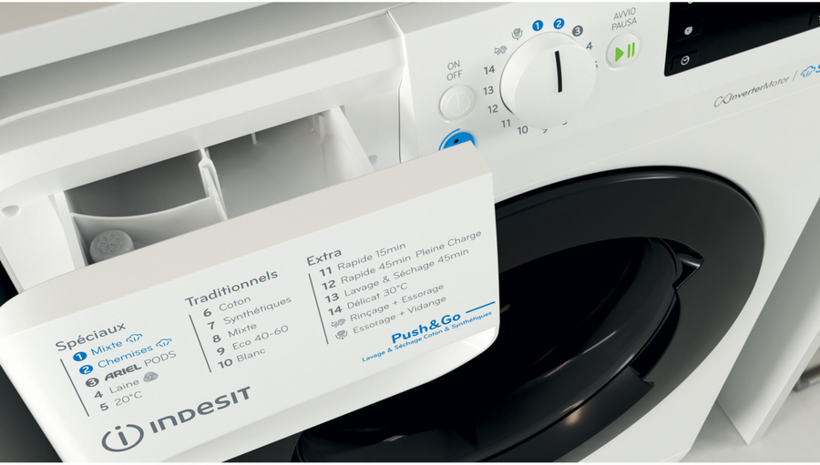 Lave-linge sechant INDESIT BDE96435WKVFR
