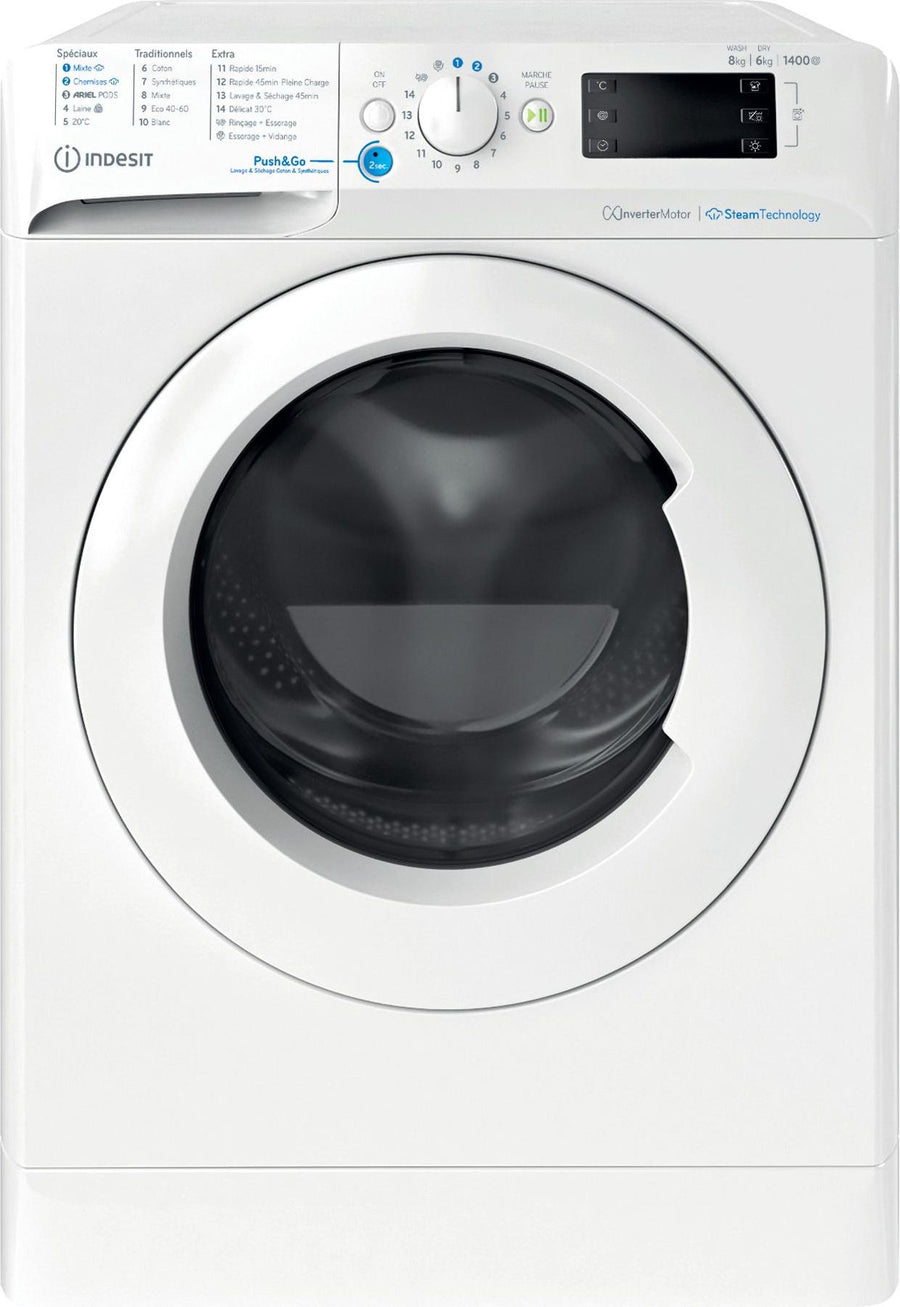 Lave-linge sechant INDESIT BDE86435WVFR