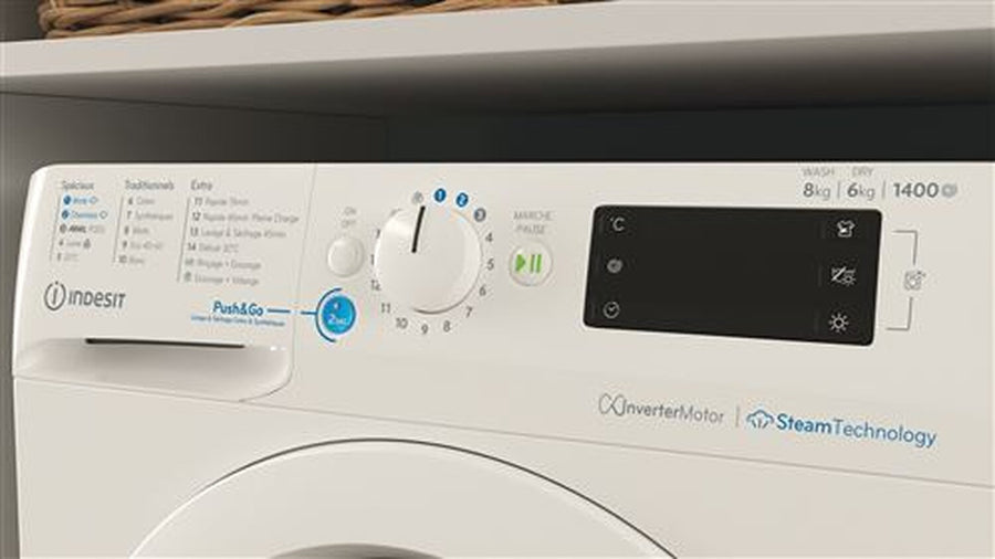 Lave-linge sechant INDESIT BDE86435WVFR