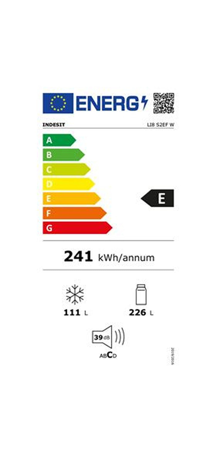 Réfrigérateur avec congélateur INDESIT LI8S2EFW