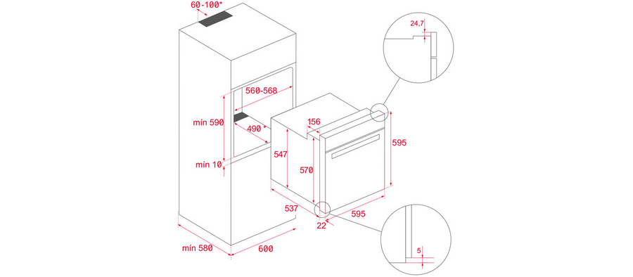 Four chaleur tournante TEKA HLB 840 P noir