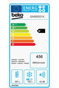 Réfrigérateur avec congélateur BEKO GNE60521X