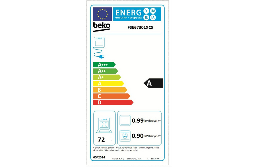 Cuisinière vitrocéramique BEKO FSE67301XCS