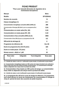 Lave-vaisselle pose libre BEKO DF18DN44A