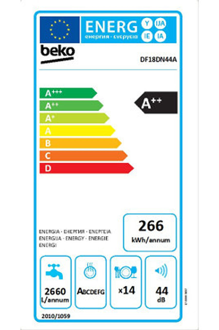Lave-vaisselle pose libre BEKO DF18DN44A