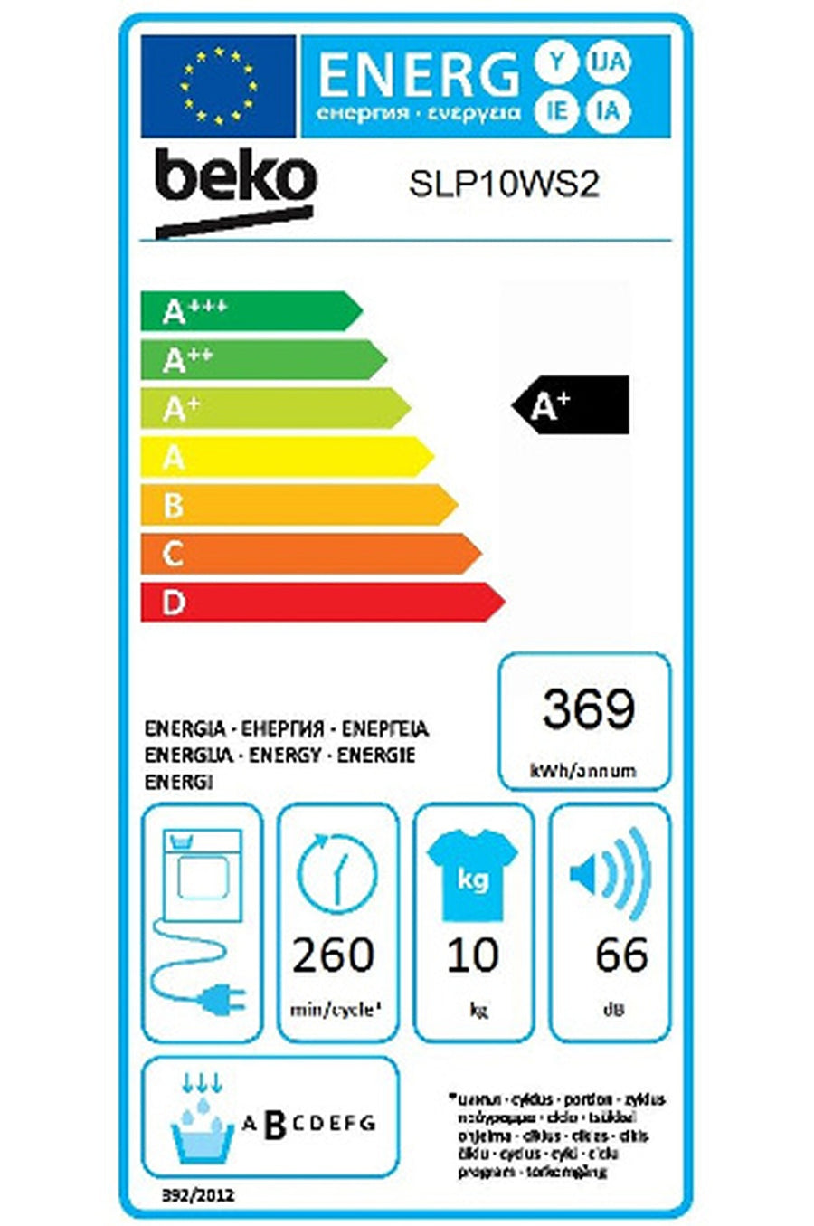 Seche-linge pompe à chaleur BEKO SLP10WS2