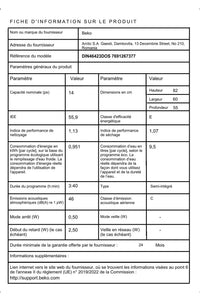 Lave-vaisselle encastrable BEKO DIN46423DOS