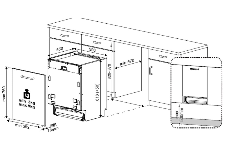 Lave-vaisselle encastrable BEKO DIN46423DOS