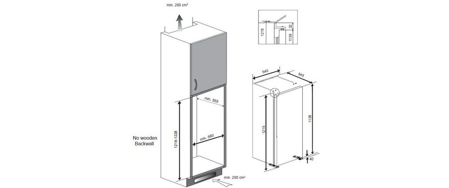 Réfrigérateur encastrable BEKO BSSA300M3SN