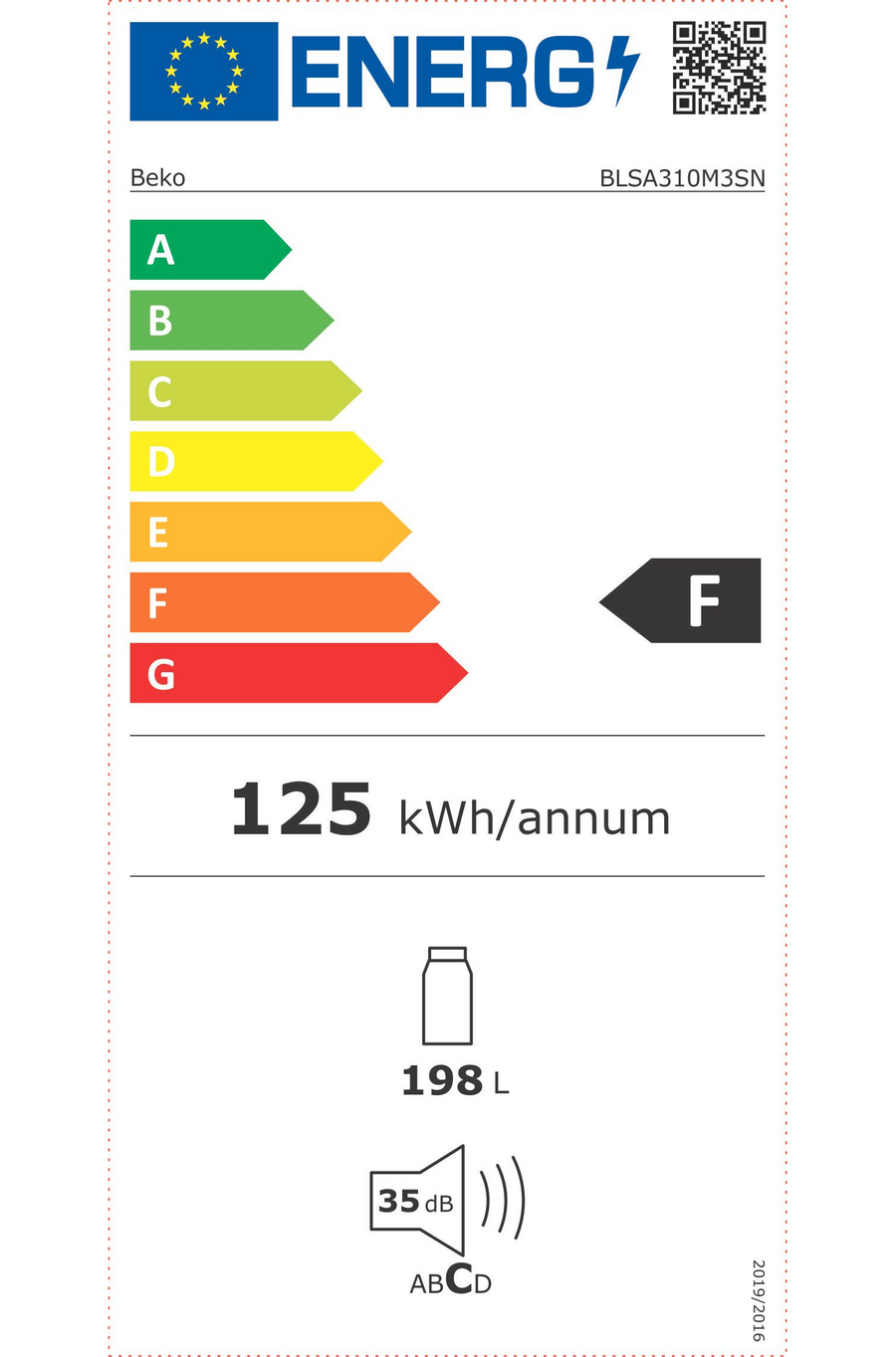 Réfrigérateur encastrable BEKO BLSA310M3SN
