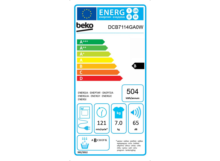 Seche-linge à condensation BEKO DCB7114GA0W