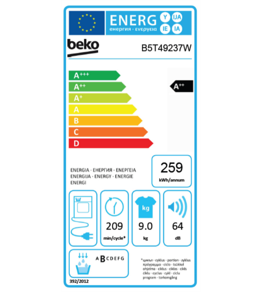 Seche-linge à condensation BEKO B5T49237W