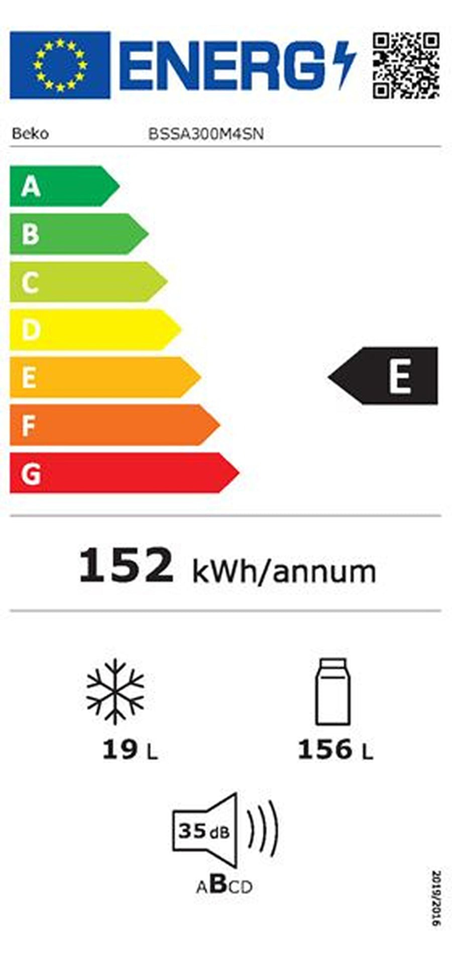 Réfrigérateur encastrable BEKO BSSA300M4SN