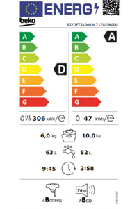 Lave-linge sechant BEKO B3YDFT51044W