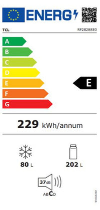 Réfrigérateur avec congélateur TCL RF282BSE0