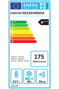 Réfrigérateur avec congélateur SAMSUNG RB33N340MSA