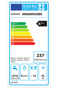 Lave-vaisselle encastrable SAMSUNG DW60M9550BB