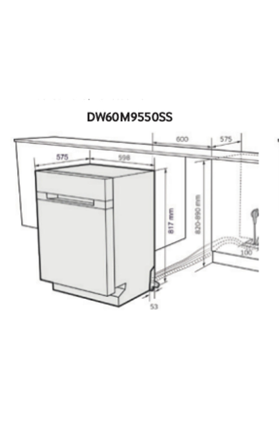 Lave-vaisselle encastrable SAMSUNG DW60M9550SS