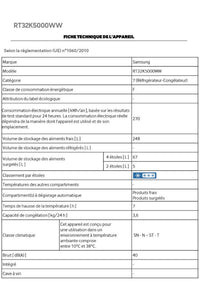 Réfrigérateur avec congélateur SAMSUNG RT32K5000WW