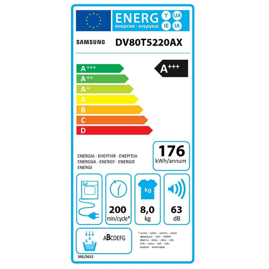 Seche-linge pompe à chaleur SAMSUNG DV80T5220AX