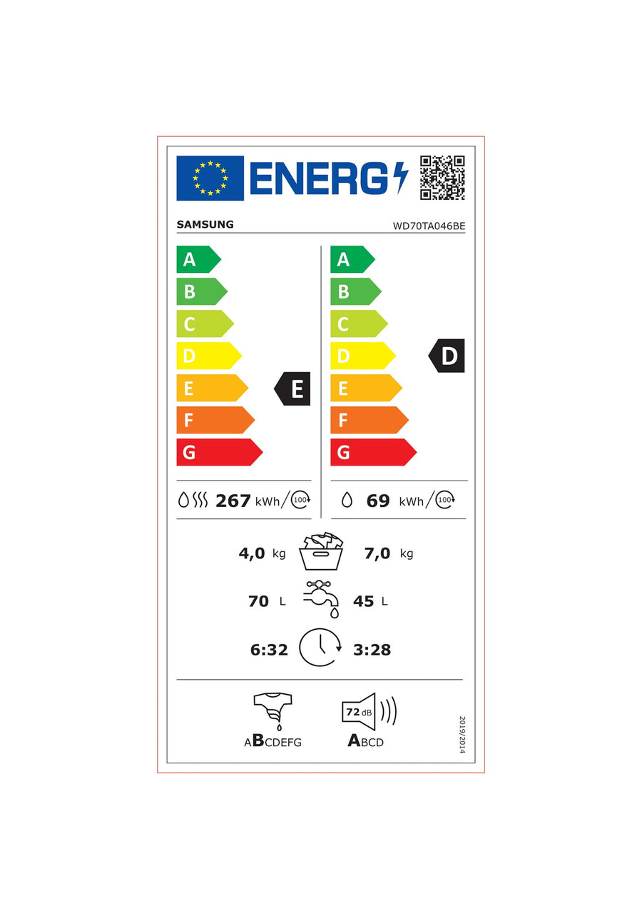 Lave-linge sechant SAMSUNG WD70TA046BE