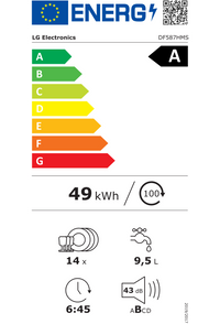 Lave-vaisselle Pose Libre 14 couverts Reconditionné LG DF587HMS