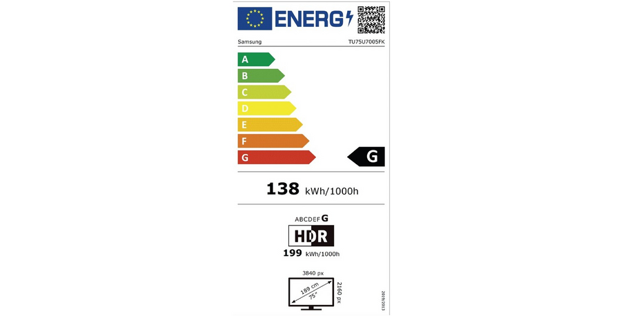 Téléviseur LED SAMSUNG TU75U7005F 189 cm (74")