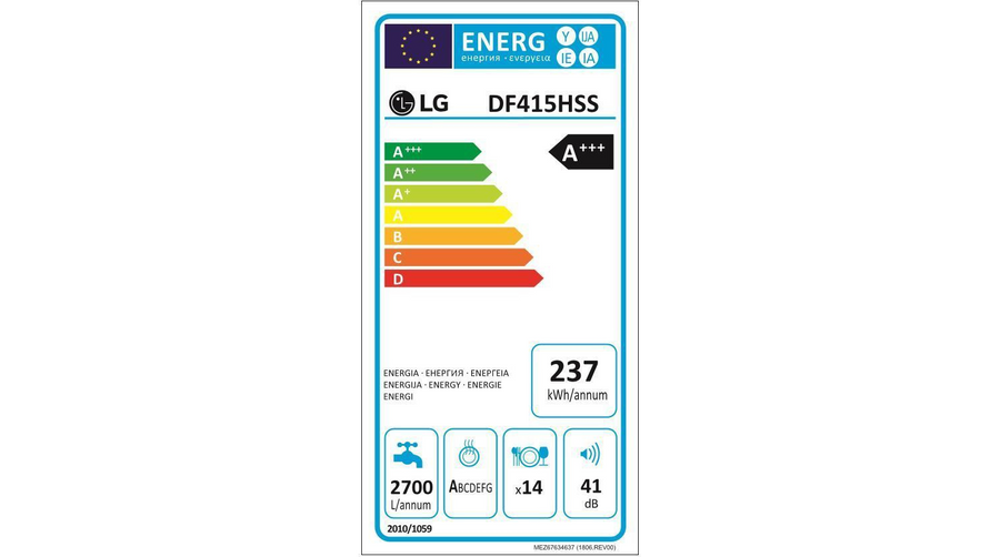 Lave-vaisselle pose libre LG DF415HSS