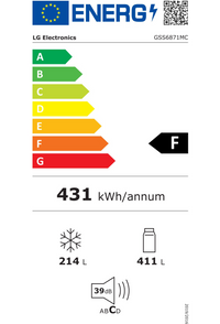 Réfrigérateur Américain 625 Litres Reconditionné LG GSS6871MC