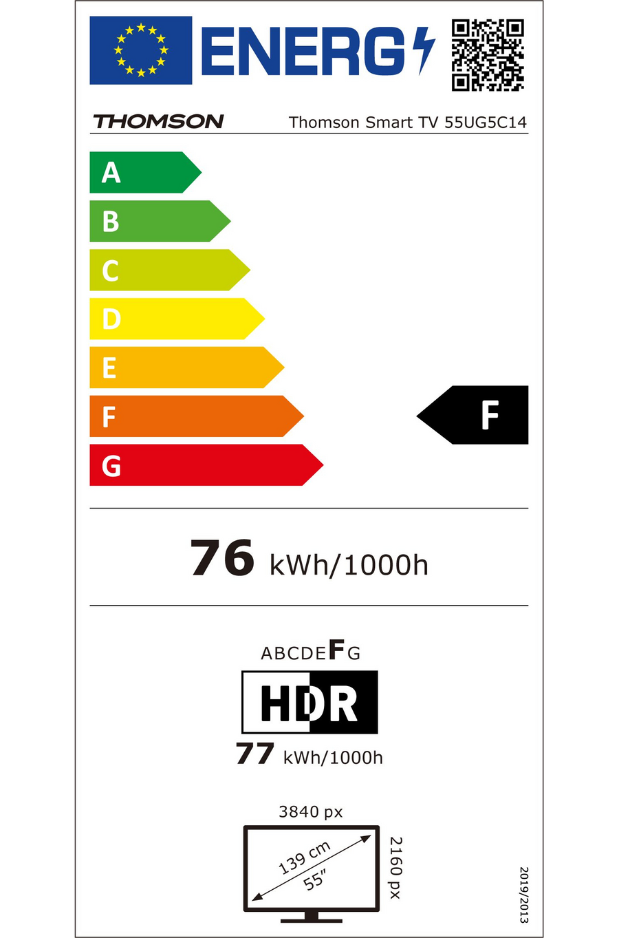 Téléviseur LED THOMSON 55UG5C14 139CM (55")