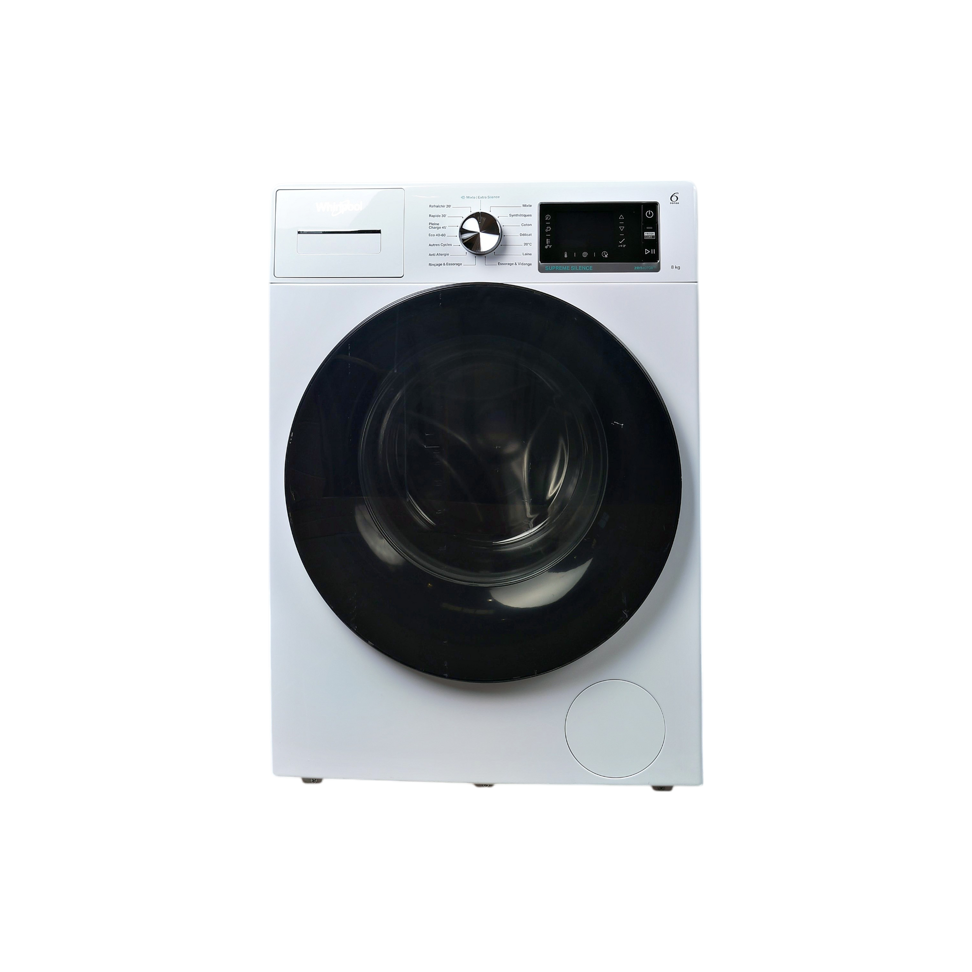 Lave-Linge Hublot 8 kg Reconditionné WHIRLPOOL W6XW845WBFR : vue de face