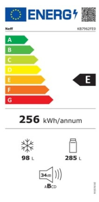 Réfrigérateur Avec Congélateur 383 Litres Reconditionné NEFF KB7962FE0