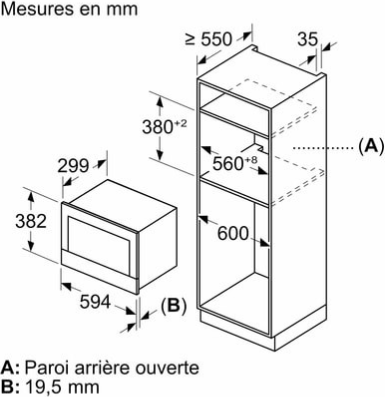 Four Micro-ondes Encastrable 21 L Reconditionné BOSCH BFL7221B1